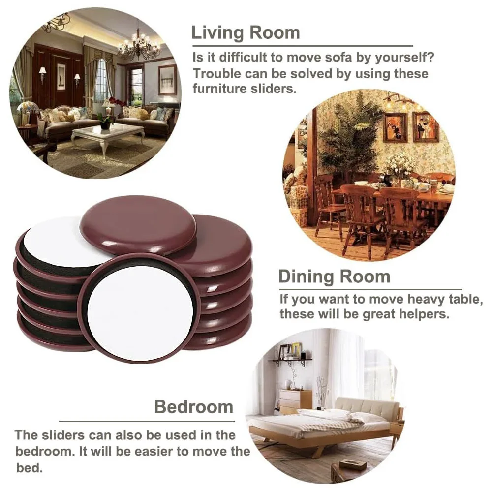 Furniture Sliders,Reusable Furniture Sliders for Carpet,Heavy-Duty Furniture Gliders Movers for Hardwood Floors