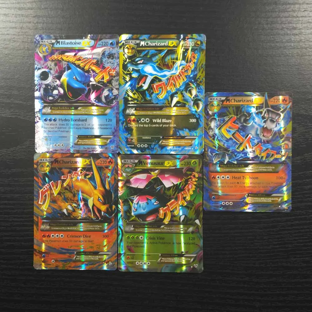 2022 New Hot Sale Custom High Quality 100 Piece/Box 85gx+5mege+10 Trainer Pokemon Cards  Training Cards