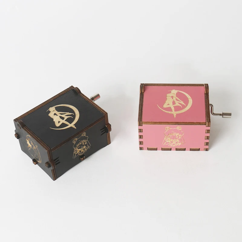 Small Cute Hand Crank Wooden Music Box Birthday/Christmas/Anniversary/Valentines Day for Lover, Girlfriend, Daughter, Mom