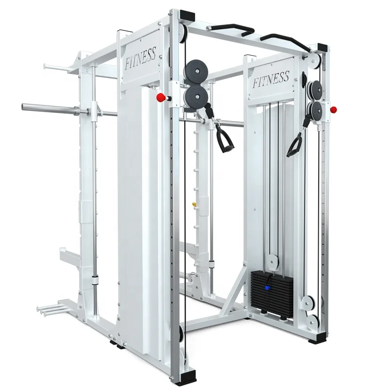 Free weight integrated rack squat rack wave fitness equipment smith machine strength training mutli function station