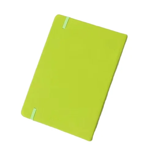 A5 pink PU leather hardcover notebook with elastic band