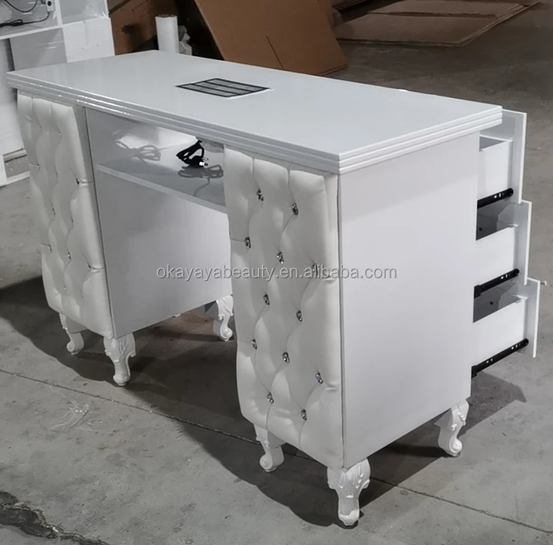 Durable beauty equipment manicure tables nail table with exhaust fan for beauty salon furniture