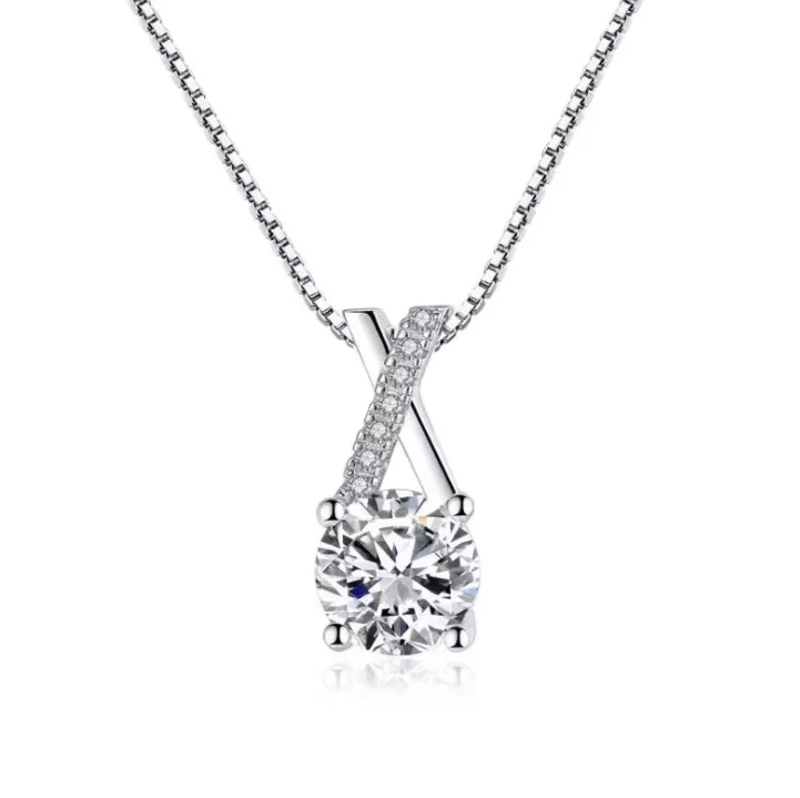 Fashion wholesale luxury natural stone handmade 925 sterling silver necklace women