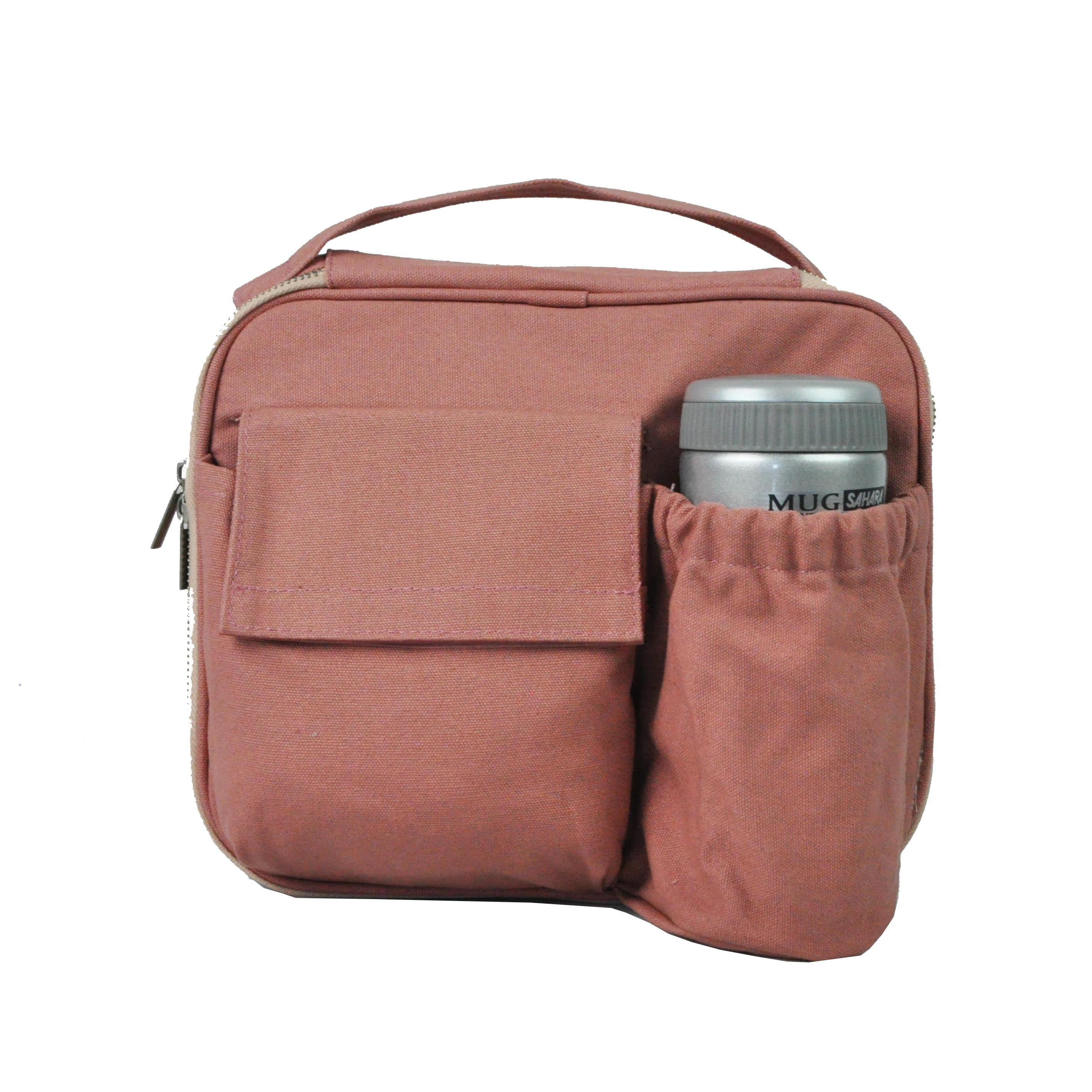 Hot Selling Student Women Travel Work Picnic Organic Cotton Insulated Lunch Bag for Bento Box