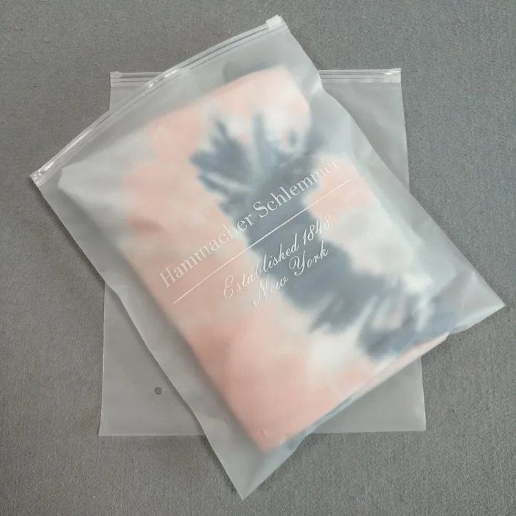 Wholesale Custom Plastic Zip Bags Matte/Frosted Zipper Bag For Clothing Plastic Bag Pouch With Ziplock