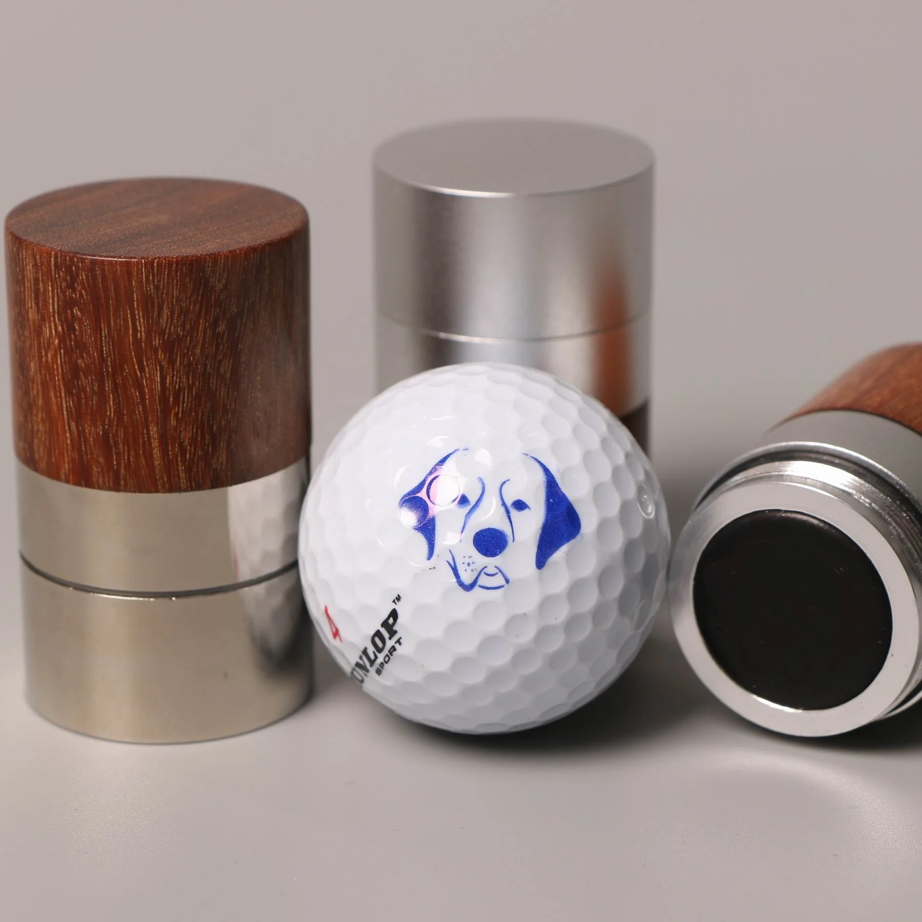 Personalized round rosewood golf ball stamper dia.20mm