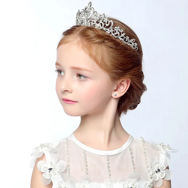 BELLEGIRL 2022 wholesale children kids show hair accessories tiaras girls sparkle rhinestone crystal small princess crown