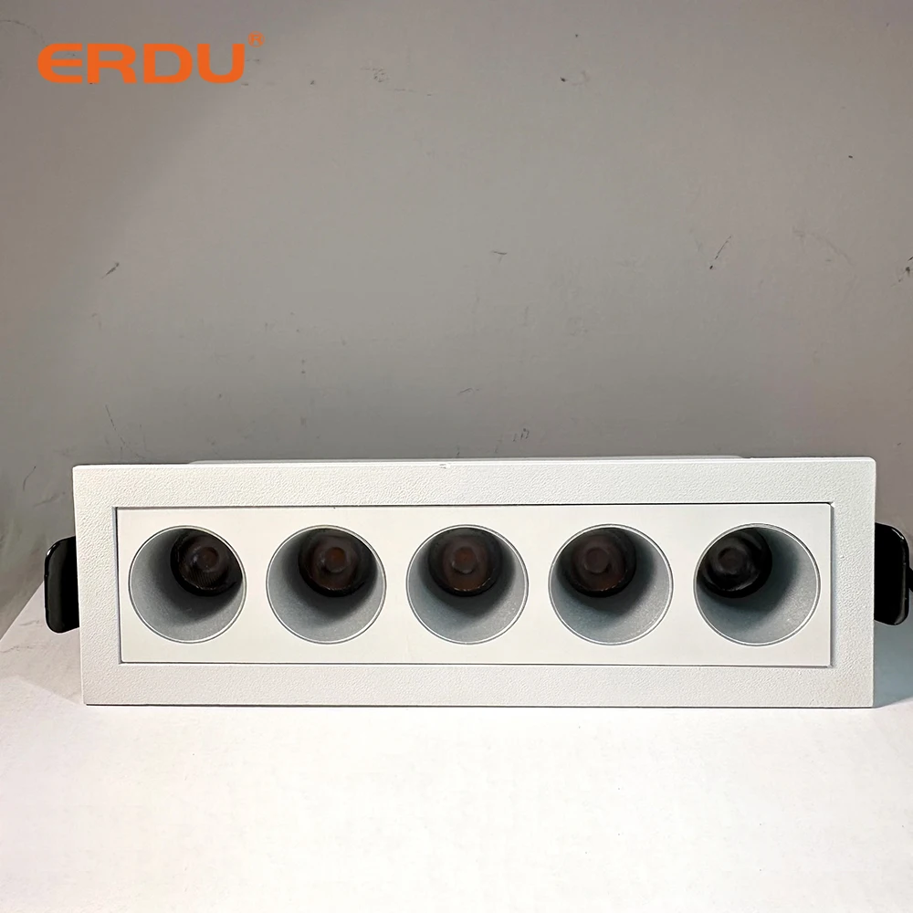 ERDU Led Grill Light Led Recessed Linear Led Spotlight with Anti Glare Lens Commercial Linear Spotlight Downlight