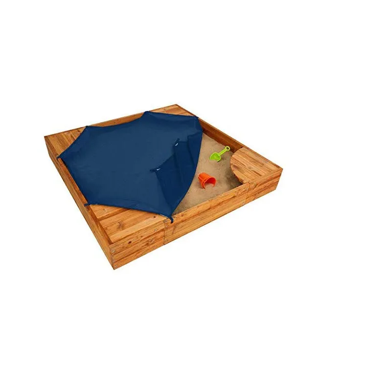 
High quality extra large smooth square outdoor play solid wood kids sandbox 