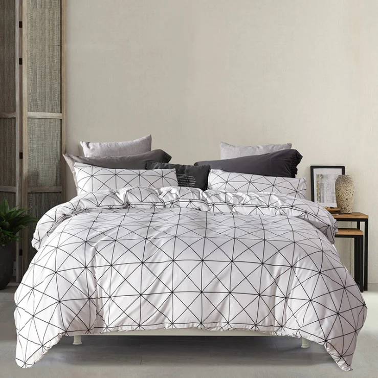 High Quality White Bed Sheets 100% Polyester Wholesale Printed Cheap All season Bedding Sets Luxury Custom Print