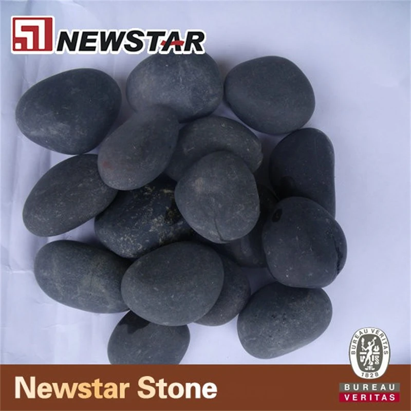 Pebble stone supplier, GRAVEL & SAND black polished grade-A river stone for garden outdoor floor paving custom size