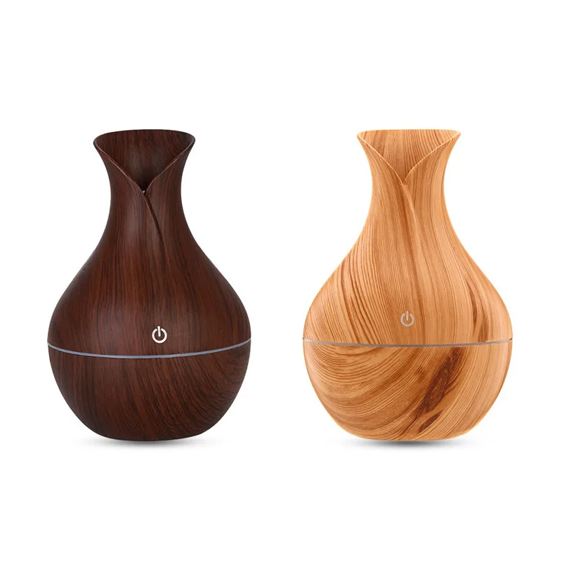 130ML mini wood grain LED humidificador ultrasonic evaporative personal space aroma essential oil diffuser steam air humidifier