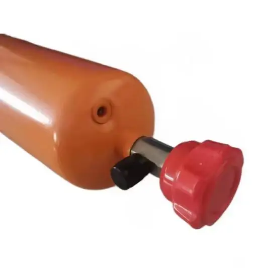 DOT39 Standard 1L USA Market Empty Brazed MAPP Steel Vessel with Red Round Valve for Camping