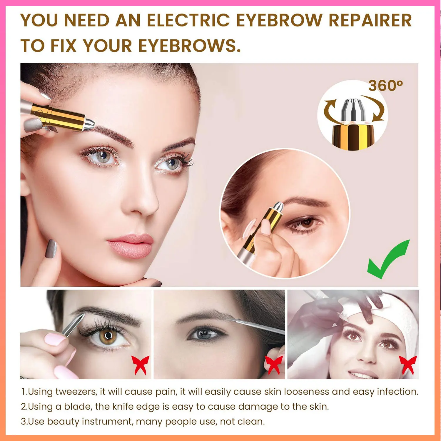 Машинка для удаления волос бровей/мини-триммер для бровей, электрический триммер для бровей
