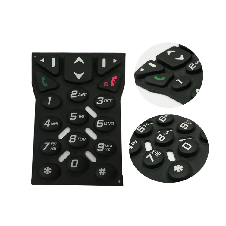 Customized different types silicone rubber  membrane switch keypad keyboard keycaps