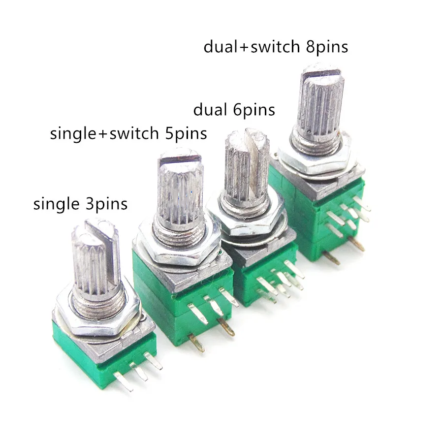 9mm PCb mount vertical potentiometer with push rotary switch