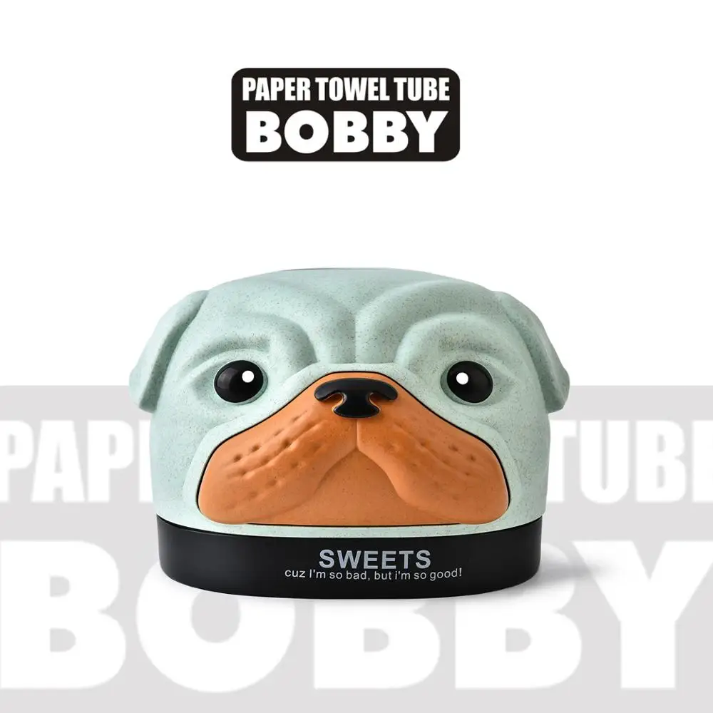 Wholesale Plastic Tissue Box Cover Napkin Holder Promotional Gift Cute Bulldog Shape Tissue Box