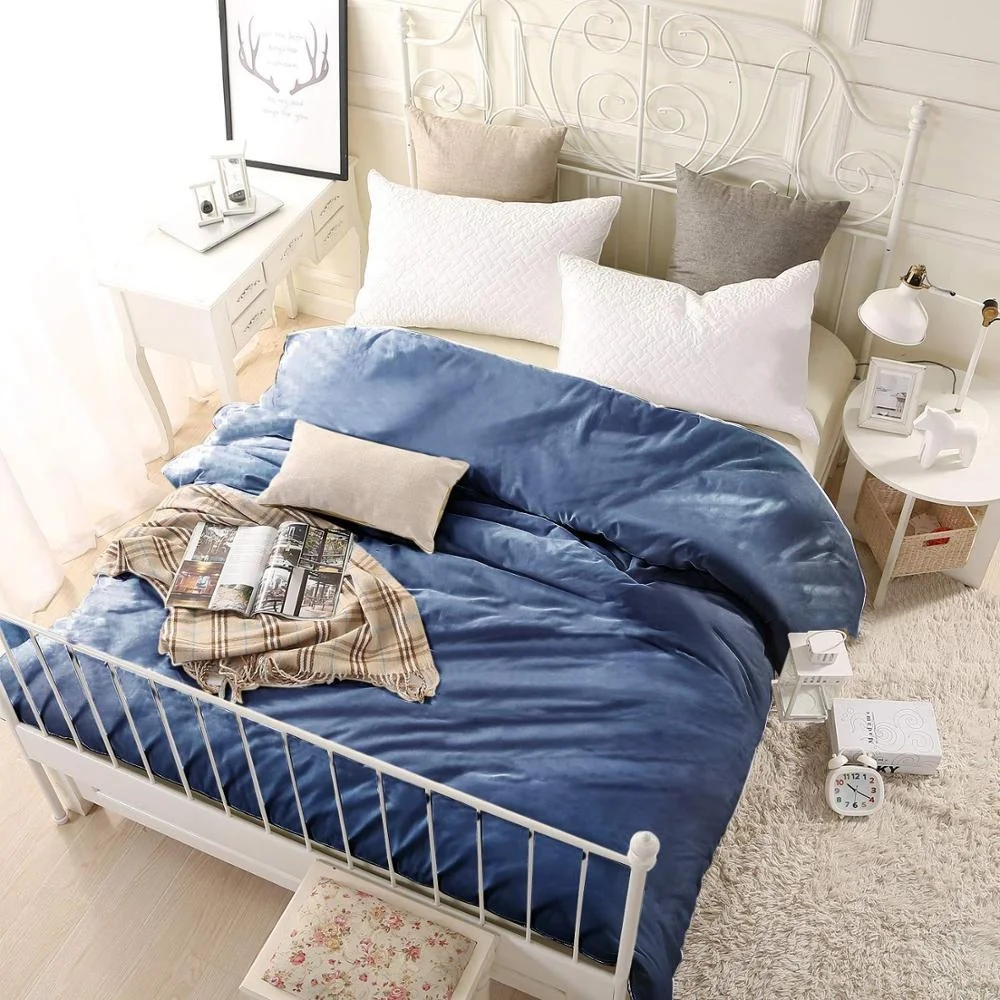 100% Cotton custom blue color duvet cover for weight blanket