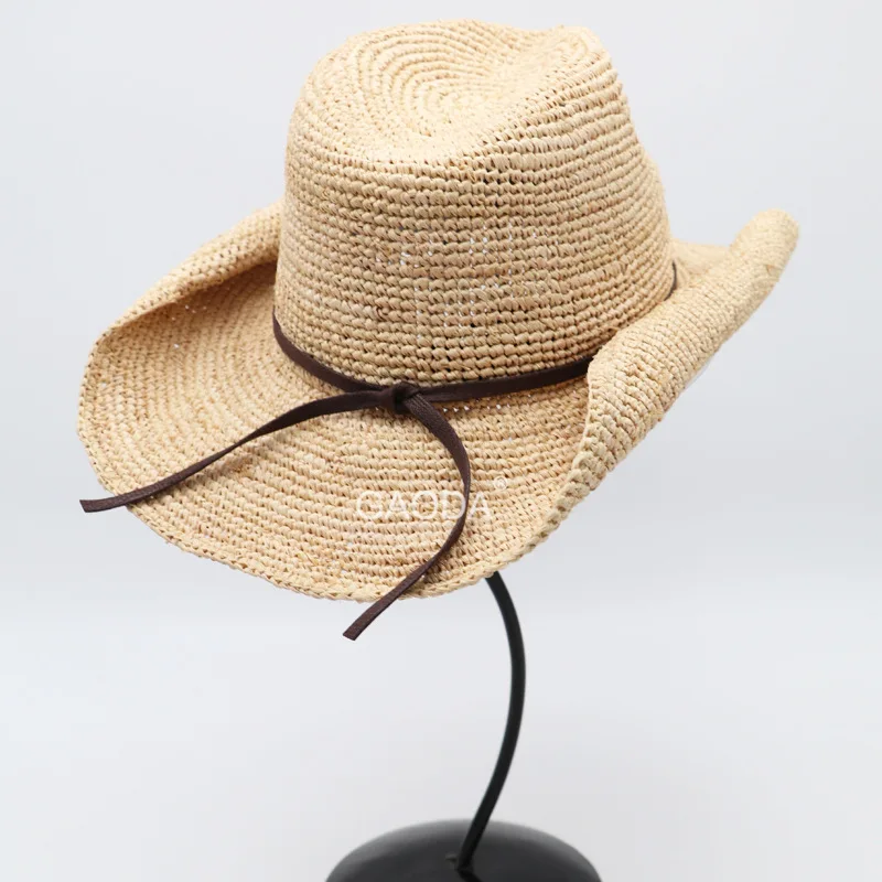 Высококачественные летние ковбойские шляпы из рафии для мужчин