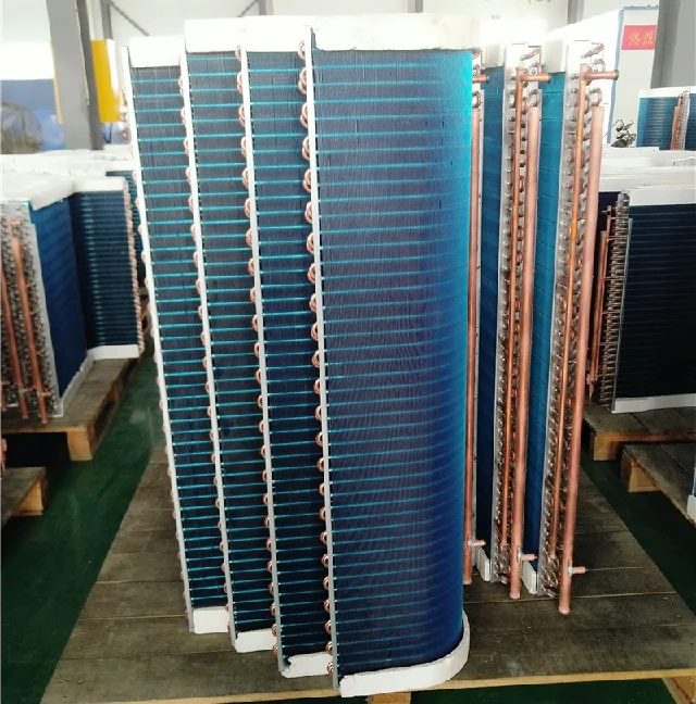 Water Cooled Aluminum fin  O type U type L Shaped Evaporator Coil Heat Pump