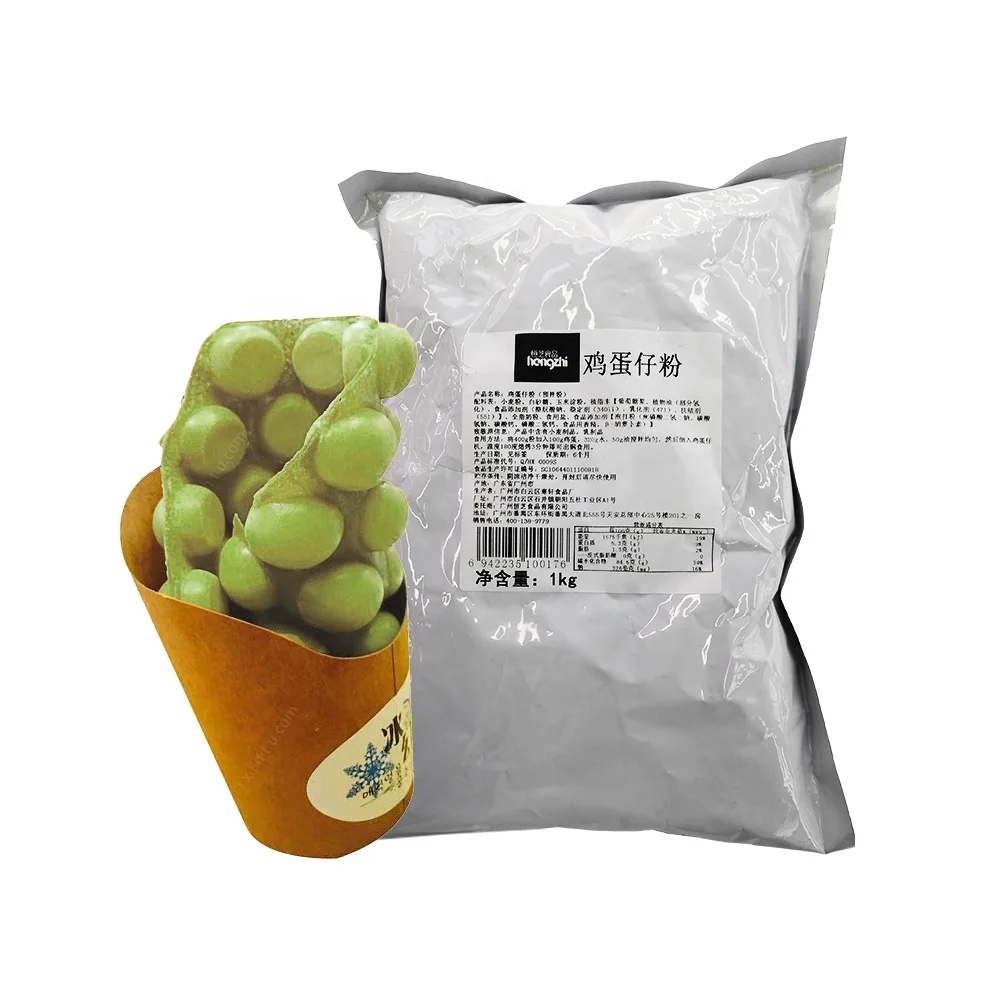 Wholesale Matcha Flavor Egg Waffle Powder Mix Factory Price Chewy Bubble Puff Premix for Breakfast or Cake Baking