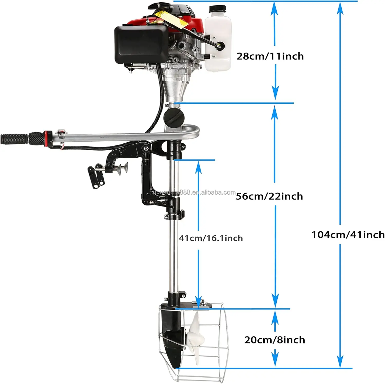 Outboard Motor Boat Engine 4 Stroke 4.0 HP Marine Boat Motor with Air Cooling System and Manual Pull Start
