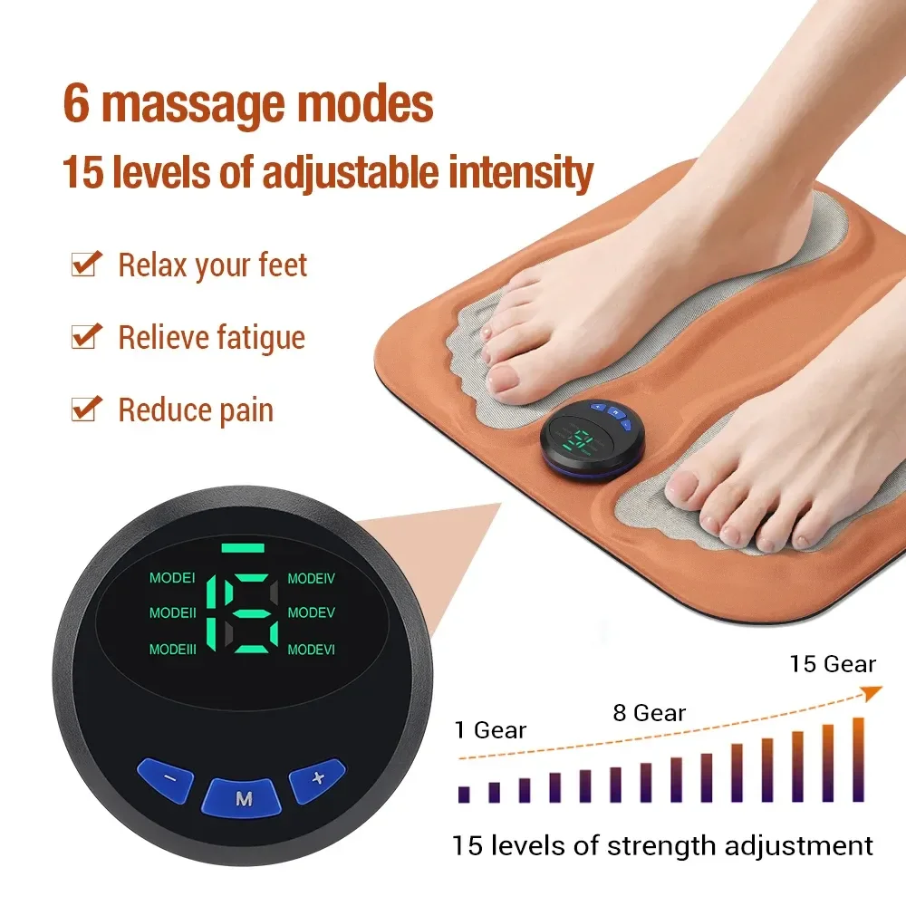 Low Frequency Pulse 3d Muscle Relaxation Pad Electric Ems Foot Massager Mat With Remote Control