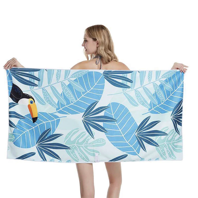 Double Sided Full Color Bohemian Cartoon Convertible Quick Dry Sand Free Beach Towel