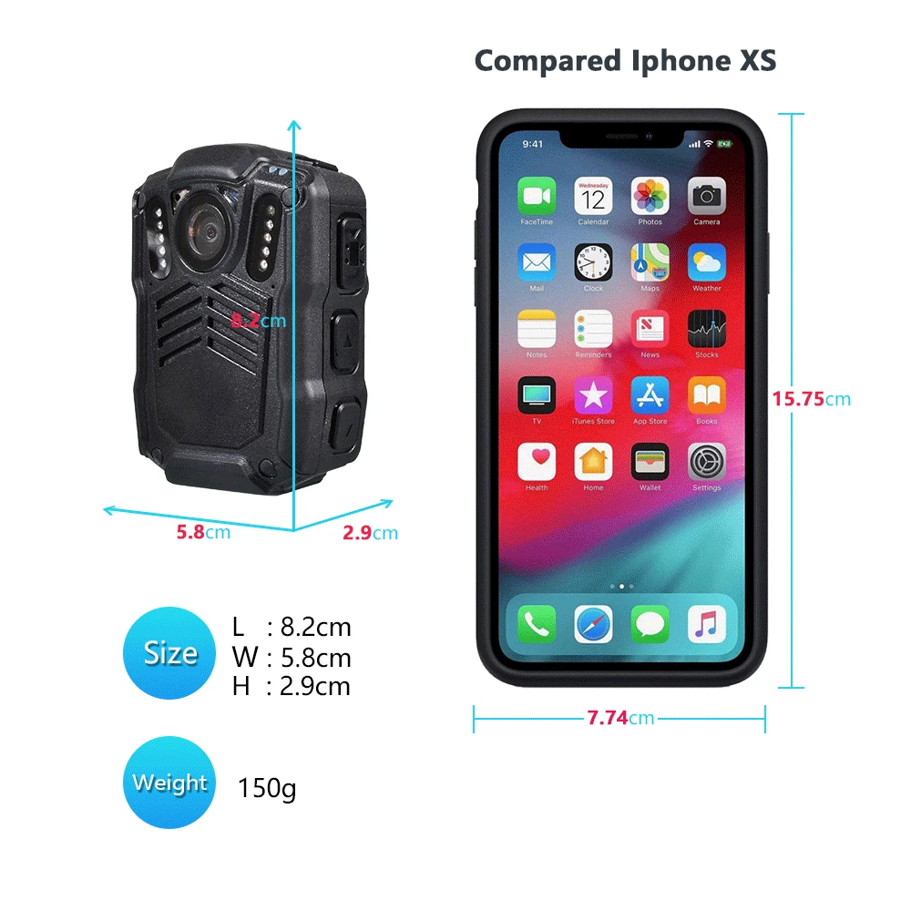 Mini Portable 1080P Police DVR with Wifi GPS IR Lights Weatherproof Wearable Video Camera