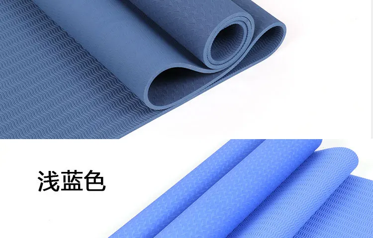 TPE 6-8mm Yoga Mats Double Layer Tpe Mat Anti-slip Fitness Friendly Gym Matting Instructional