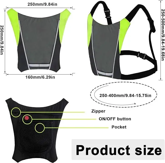 LED Signal Vest Bike Safety Turn Signal Light Riding Running Lighting Vest Safety Reflective Warning Cycle Vests