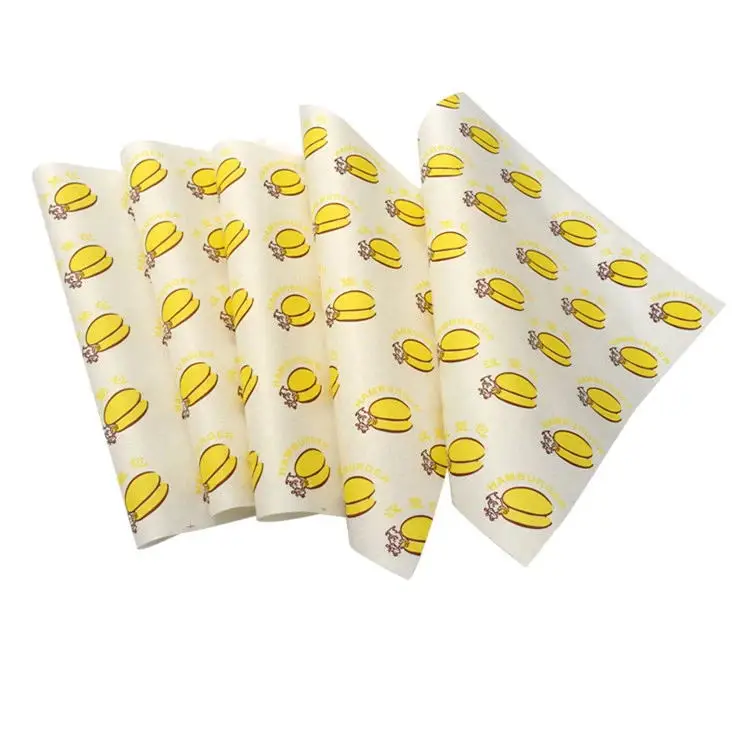 
wholesale custom food grade printed burger wrapping paper for burger wrap 