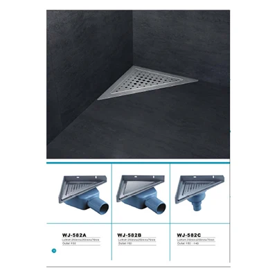 
WANJI Floor Drain Plastic Pvc All Sizes Offer OEM Customized Style Surface Welding Triangle drain 