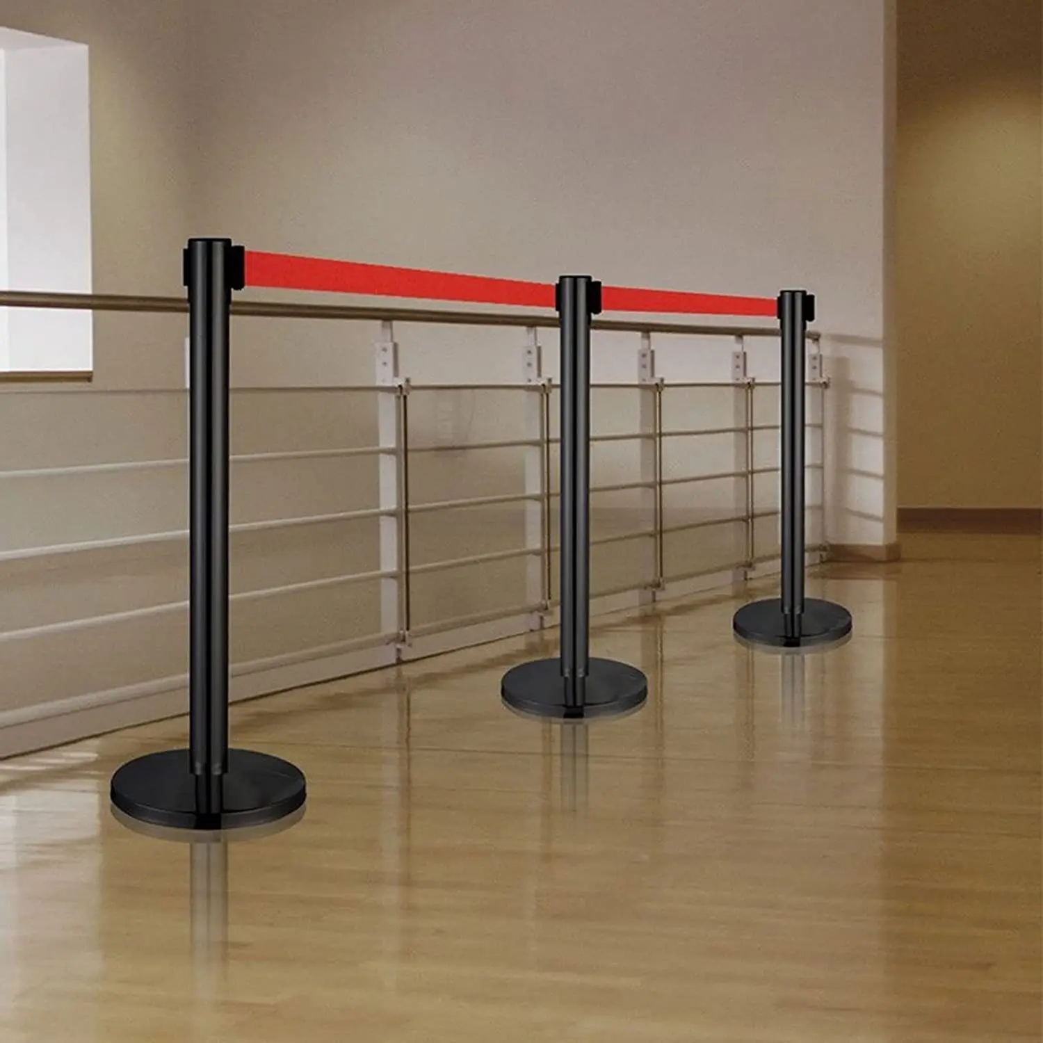 airport construction traffic belt barrier trumpet base queue pole line divider stand barrier bollard post queue