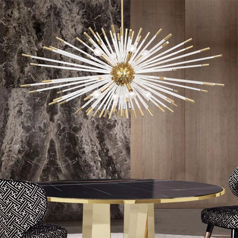 European designer creative personality dandelion hedgehog ball sea urchin geometric ball engineering hotel chandelier