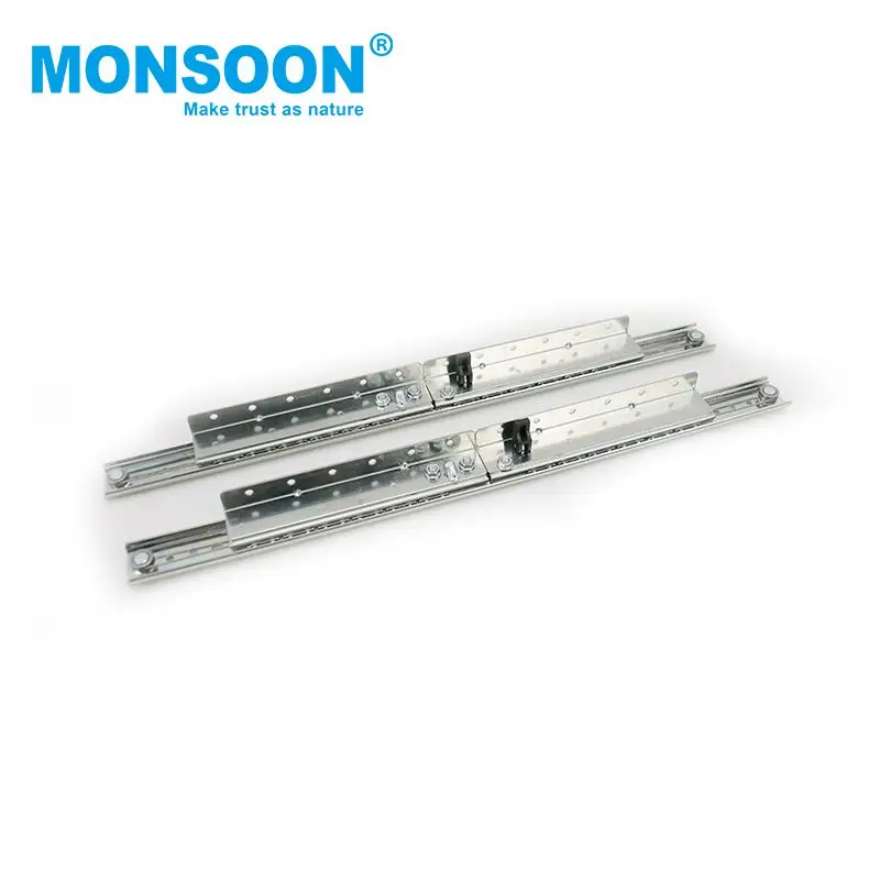 Kitchen invisible two way synchronous multi section cold-rolled steel extendable Automatic lift up down dining table slide