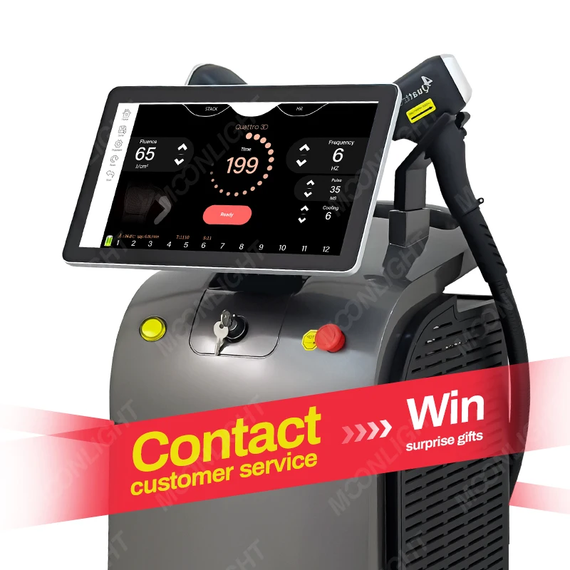 Diode Laser Hair Removal Machine Titanium Standing Ice Diode Laser Machine Price Stationary 4000W USA Coherent Laser Bar