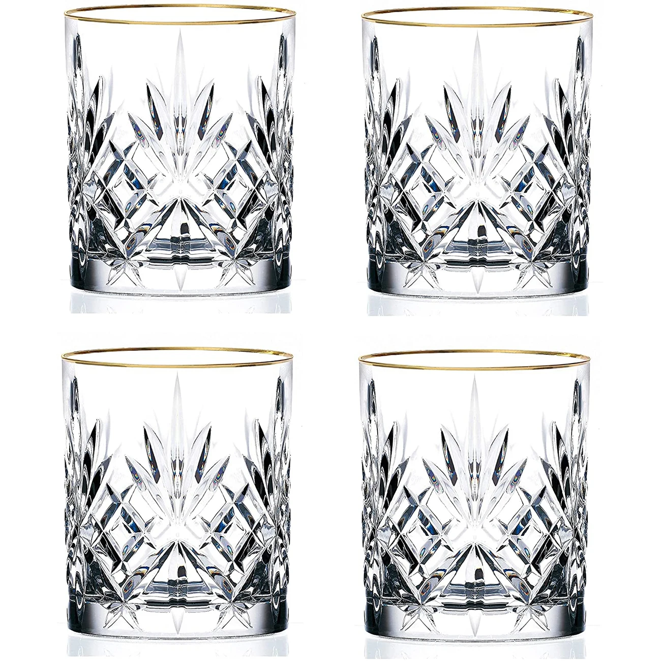 Wholesales  Glasses Hotel&Restaurant Glassware with gold tip Customised LOGO  Glass Cup GlassRound