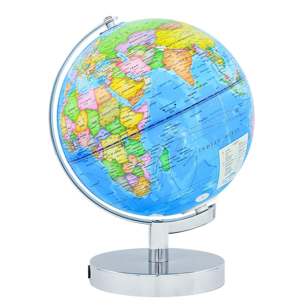 Constellation illuminated 8 inch Spanish PVC rotating education World map Globe light lamp teaching earth globe decor children