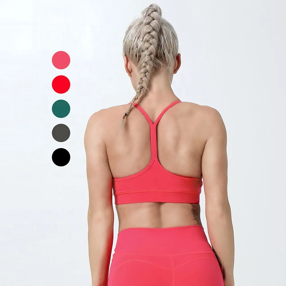 MIQI Wholesales Breathable Gym Clothing Eco Friendly Women Sexy Strappy Back Yoga Sports Bra