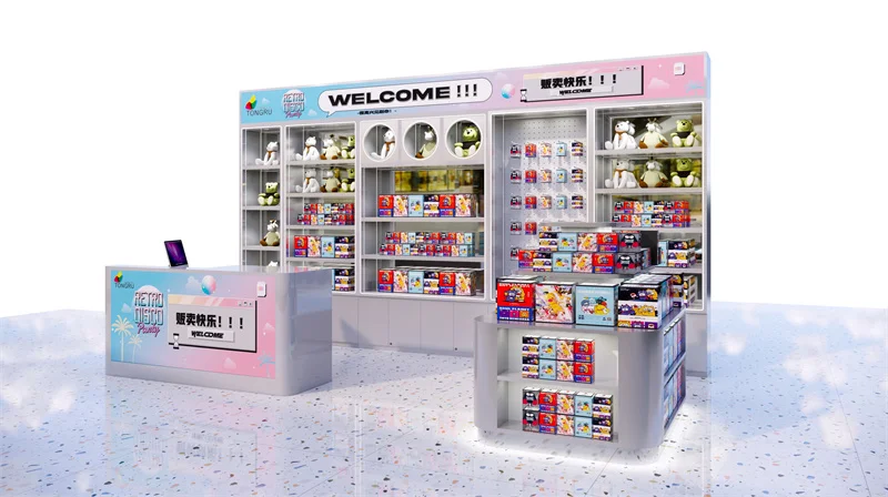 Gift exchange cabinet for video arcade center shelving Plush Toy Cabinet Display Counter Kids Toys Kiosk Design for gift store