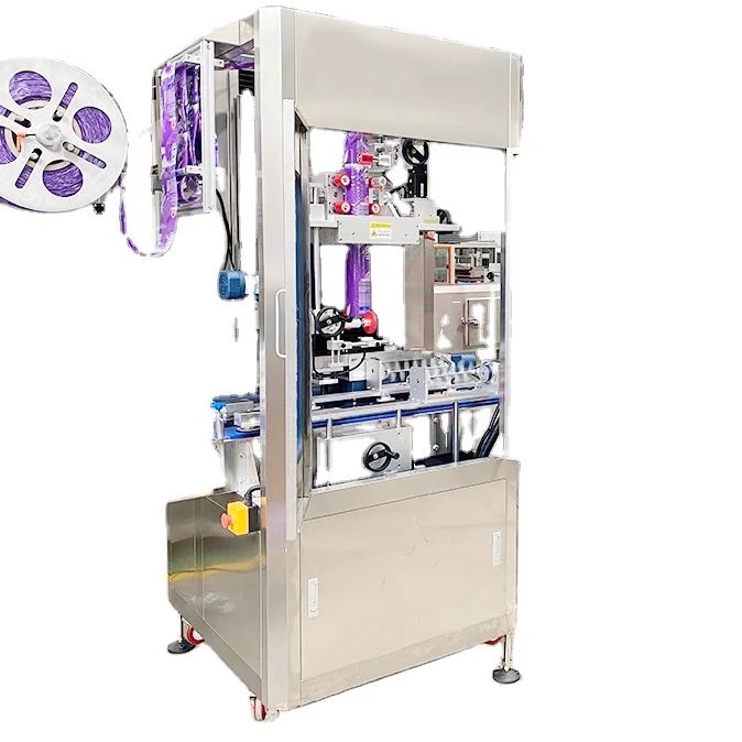 Easy To Use Automatic Drinking Water Bottle Heat PVC Label Applicator Shrink Sleeve Wrap Labeling Machine