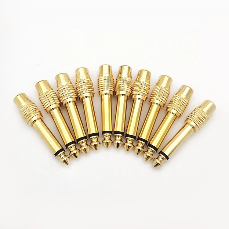 
Pure Copper Plug 1/4 to RCA, 1/4 inch (6.35mm) Male Mono to RCA Female 