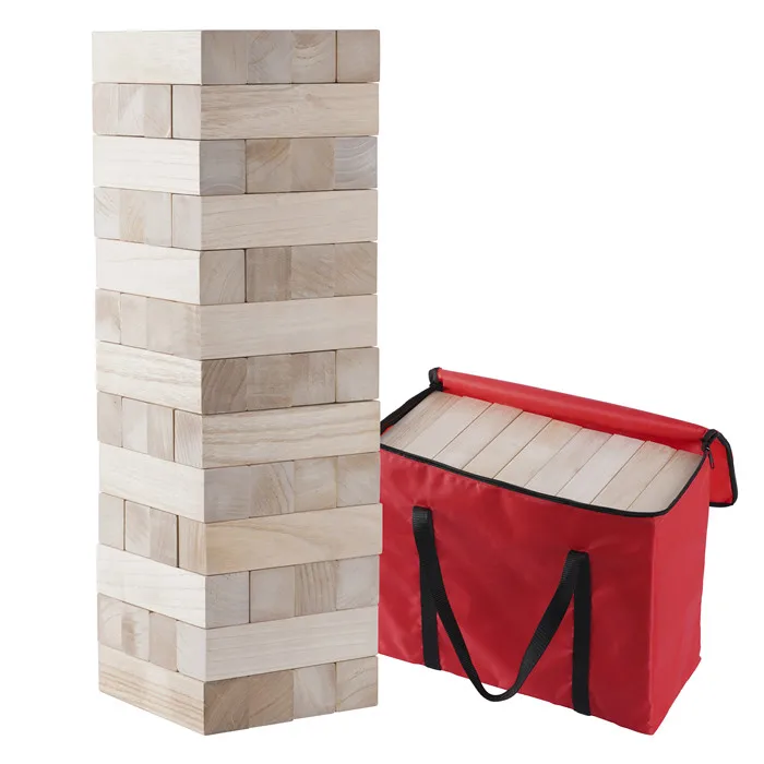 Large Tumbling Timber Wooden Block Tumble Tumbling Tower With Custom Logo Outdoor Game For Boys Girls Kids