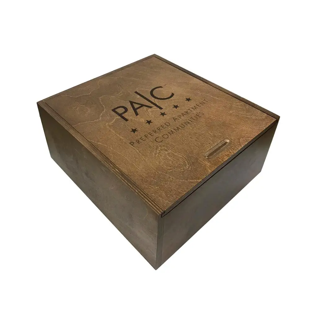 Cheap Unifinised Wooden Plywood Box Sliding Lid Jewelry Box Wholesale