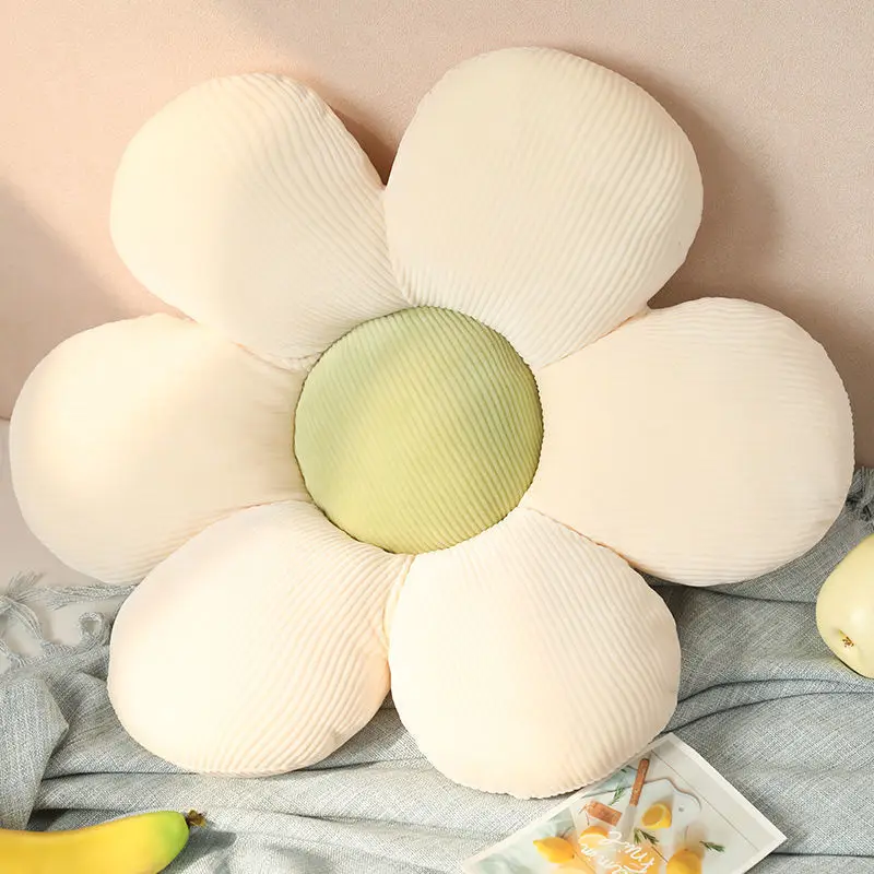 Beautiful Flower Pillow Stuffed Stretch Velvet PP Cotton Filling Tatami Petal Cushion for Office Car