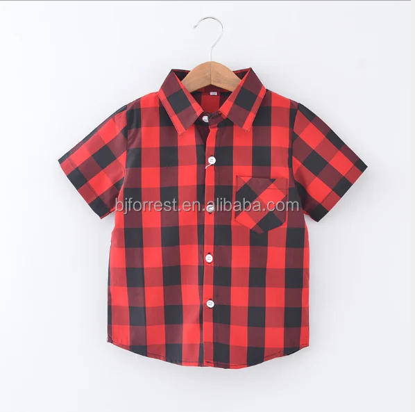
2021 new wholes sale 100% cotton plaid shirts for kids boy girl kids short sleeve shirts 