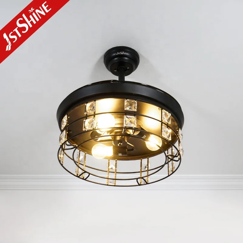 1stshine ceiling fan AC copper folding PC blades remote control ceiling fan with light
