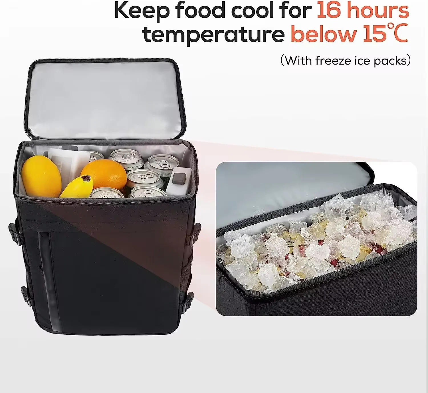 Portable Black Wholesale Customizable Backpack Cooler Bags For Hiking Fishing