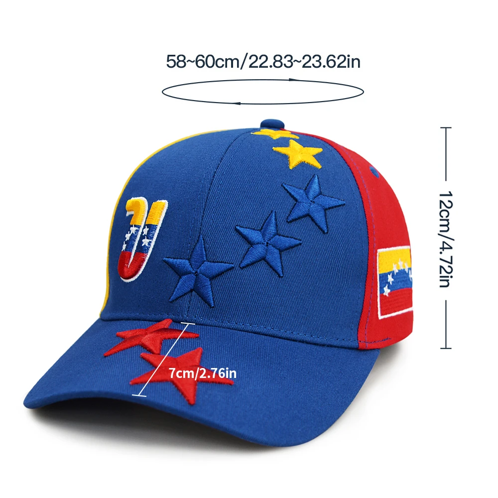 Высококачественные вышитые кепки Gorra De Venezuela Структурированные мужские спортивные для гольфа 7 звезд